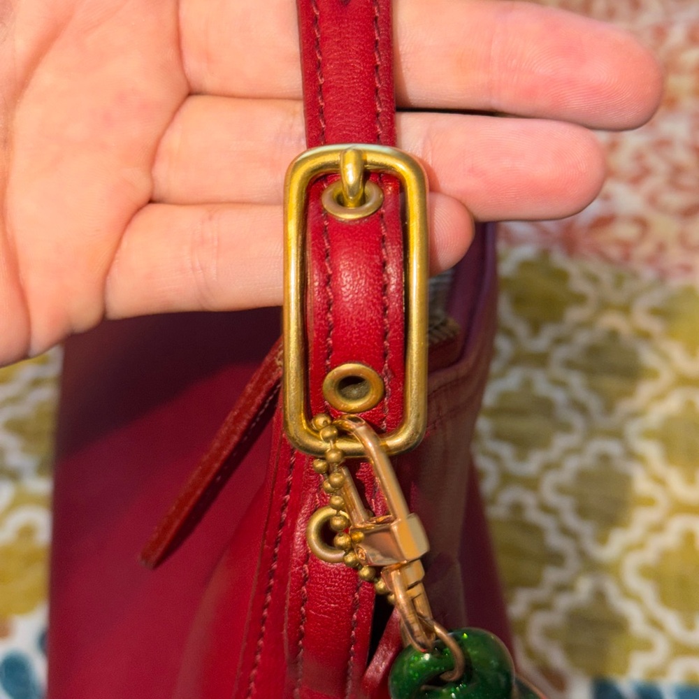 RARE Y2K Vintage Coach Legacy West 9844 - Red Leather Shoulder Bag - Picture 4 of 10